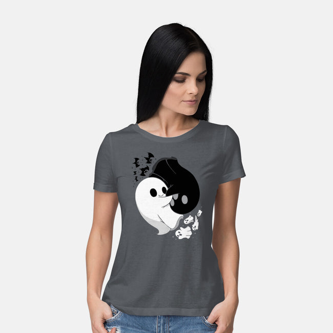 Ying Yang Ghosts-womens basic tee-Vallina84