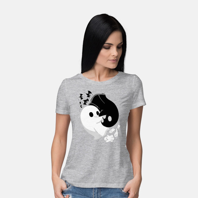 Ying Yang Ghosts-womens basic tee-Vallina84