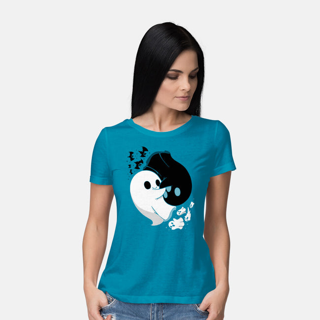 Ying Yang Ghosts-womens basic tee-Vallina84