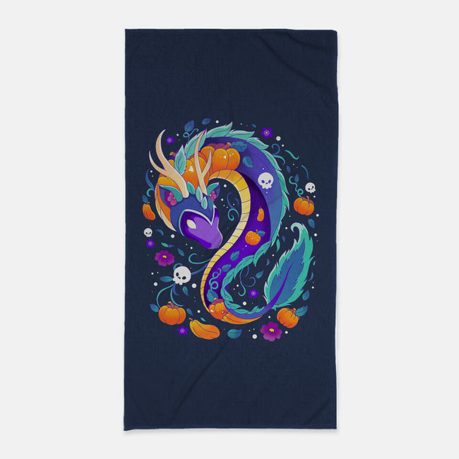 Halloween Dragon-none beach towel-Vallina84