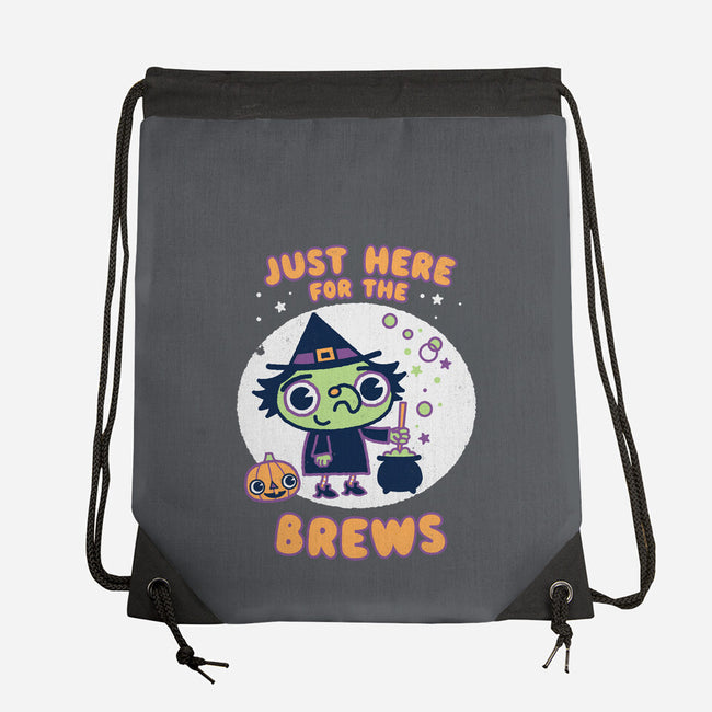 Here For The Brews-none drawstring bag-Weird & Punderful