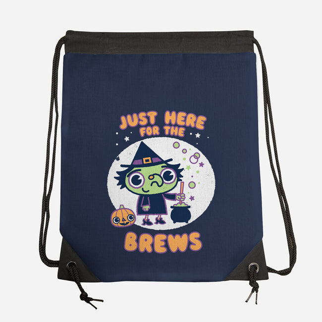 Here For The Brews-none drawstring bag-Weird & Punderful