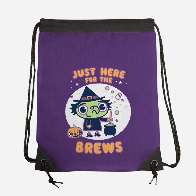 Here For The Brews-none drawstring bag-Weird & Punderful