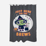 Here For The Brews-none polyester shower curtain-Weird & Punderful