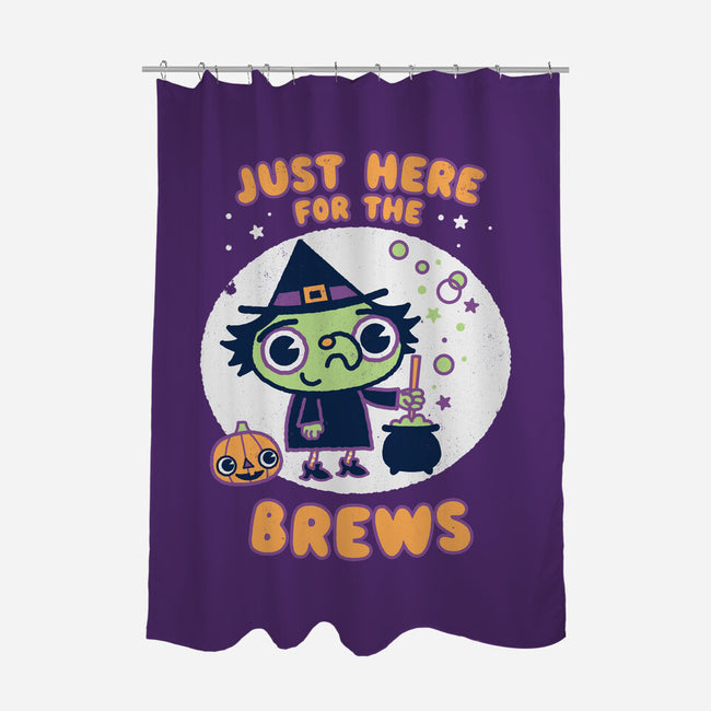 Here For The Brews-none polyester shower curtain-Weird & Punderful