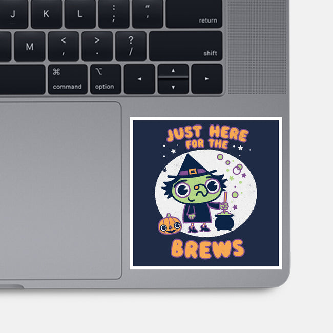 Here For The Brews-none glossy sticker-Weird & Punderful