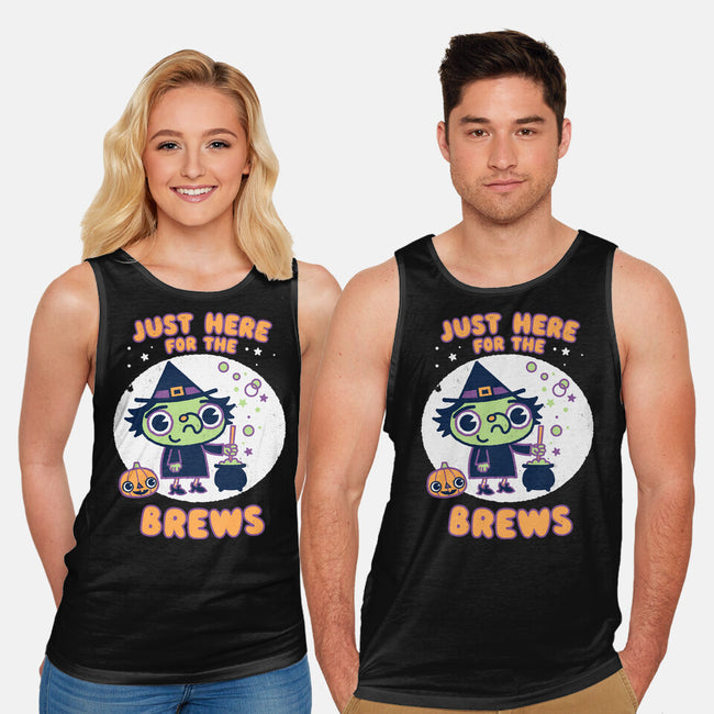 Here For The Brews-unisex basic tank-Weird & Punderful