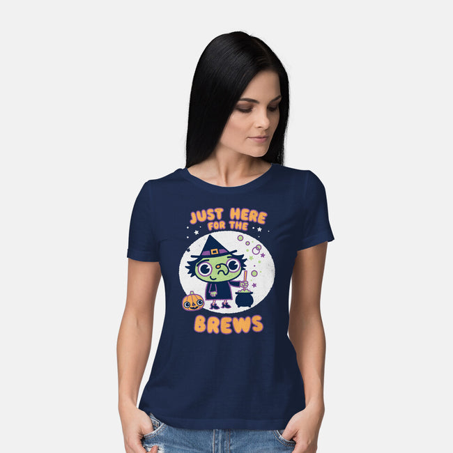 Here For The Brews-womens basic tee-Weird & Punderful