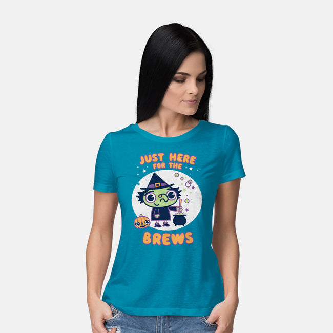 Here For The Brews-womens basic tee-Weird & Punderful