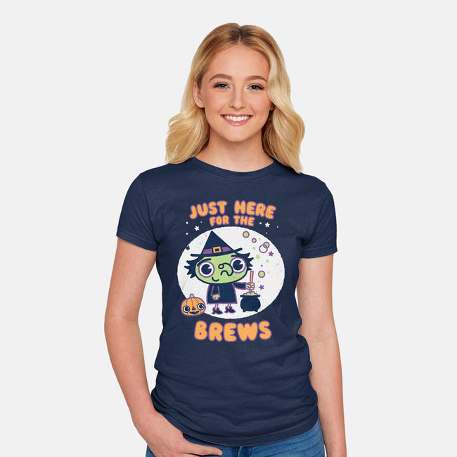 Here For The Brews-womens fitted tee-Weird & Punderful