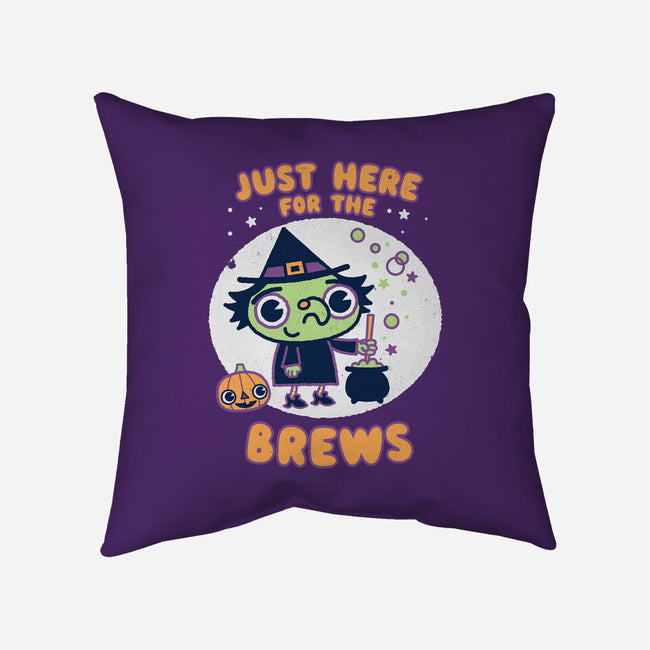 Here For The Brews-none removable cover throw pillow-Weird & Punderful