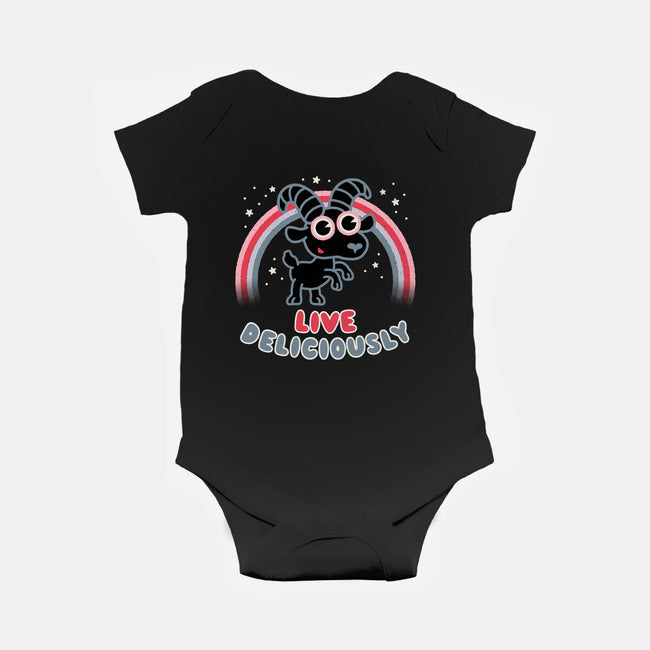 Live Deliciously Cute-baby basic onesie-Weird & Punderful