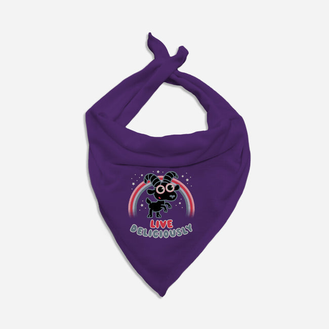 Live Deliciously Cute-cat bandana pet collar-Weird & Punderful