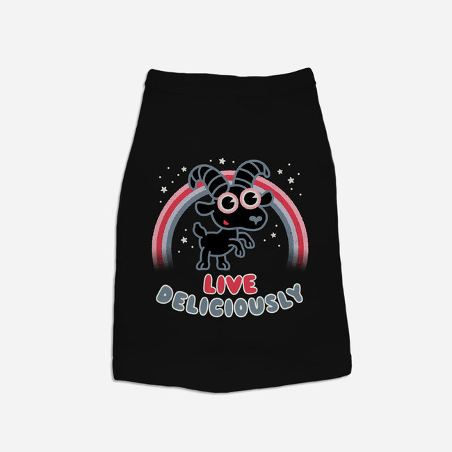 Live Deliciously Cute-cat basic pet tank-Weird & Punderful