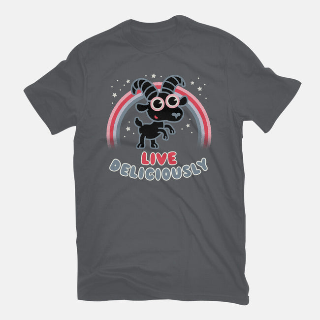 Live Deliciously Cute-womens fitted tee-Weird & Punderful