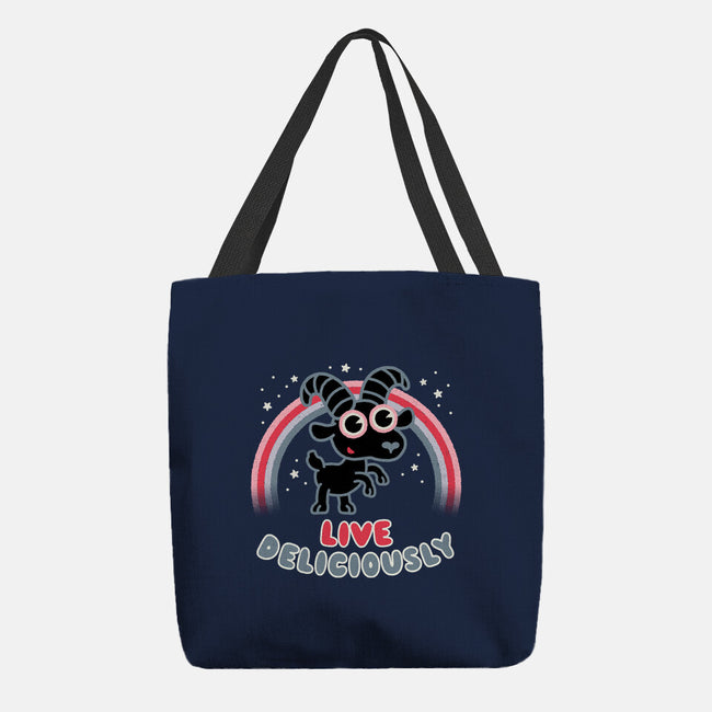 Live Deliciously Cute-none basic tote bag-Weird & Punderful