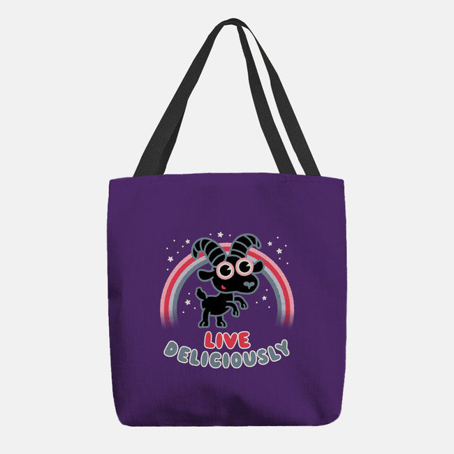 Live Deliciously Cute-none basic tote bag-Weird & Punderful