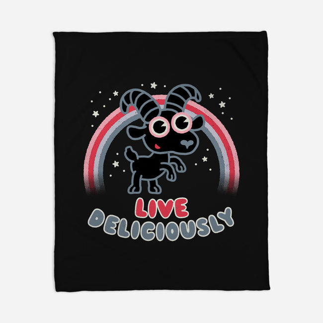 Live Deliciously Cute-none fleece blanket-Weird & Punderful