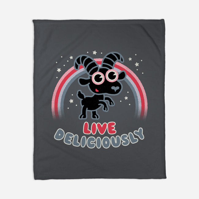 Live Deliciously Cute-none fleece blanket-Weird & Punderful