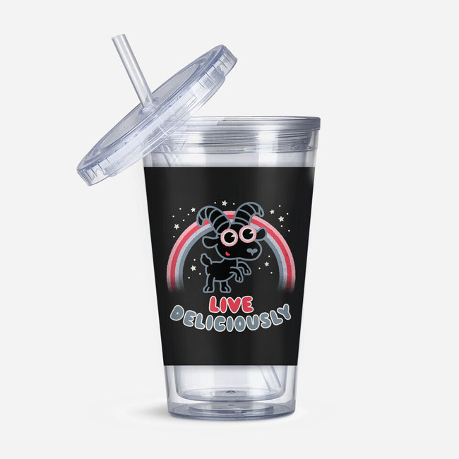 Live Deliciously Cute-none acrylic tumbler drinkware-Weird & Punderful