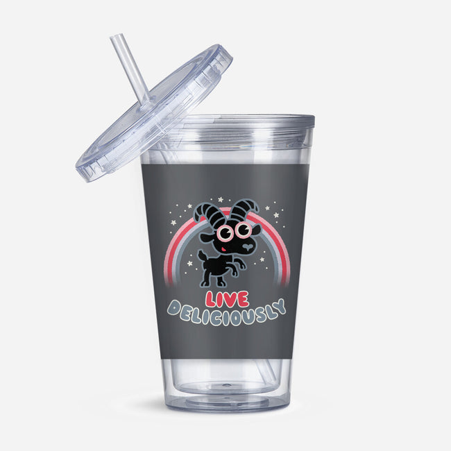 Live Deliciously Cute-none acrylic tumbler drinkware-Weird & Punderful