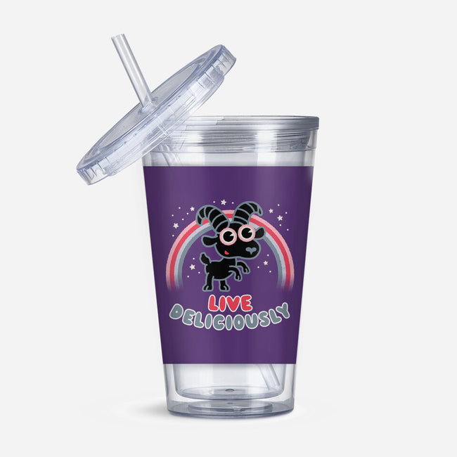 Live Deliciously Cute-none acrylic tumbler drinkware-Weird & Punderful