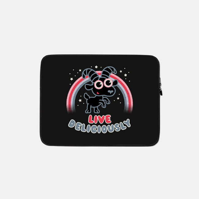 Live Deliciously Cute-none zippered laptop sleeve-Weird & Punderful