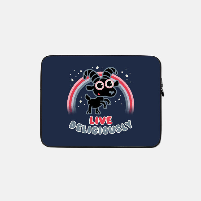 Live Deliciously Cute-none zippered laptop sleeve-Weird & Punderful