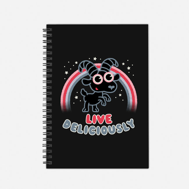 Live Deliciously Cute-none dot grid notebook-Weird & Punderful