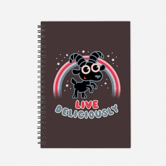 Live Deliciously Cute-none dot grid notebook-Weird & Punderful