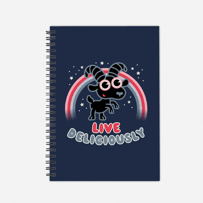 Live Deliciously Cute-none dot grid notebook-Weird & Punderful
