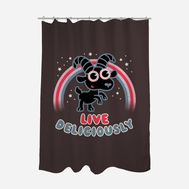 Live Deliciously Cute-none polyester shower curtain-Weird & Punderful