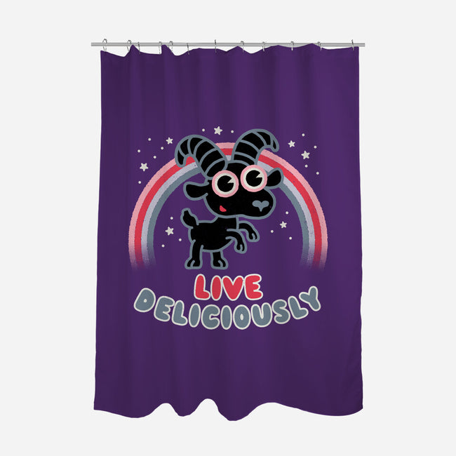 Live Deliciously Cute-none polyester shower curtain-Weird & Punderful