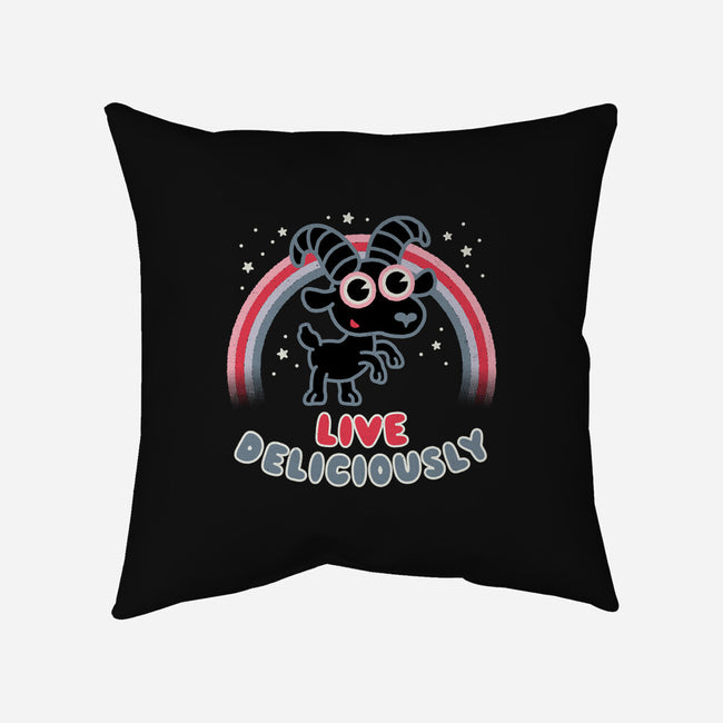 Live Deliciously Cute-none removable cover w insert throw pillow-Weird & Punderful