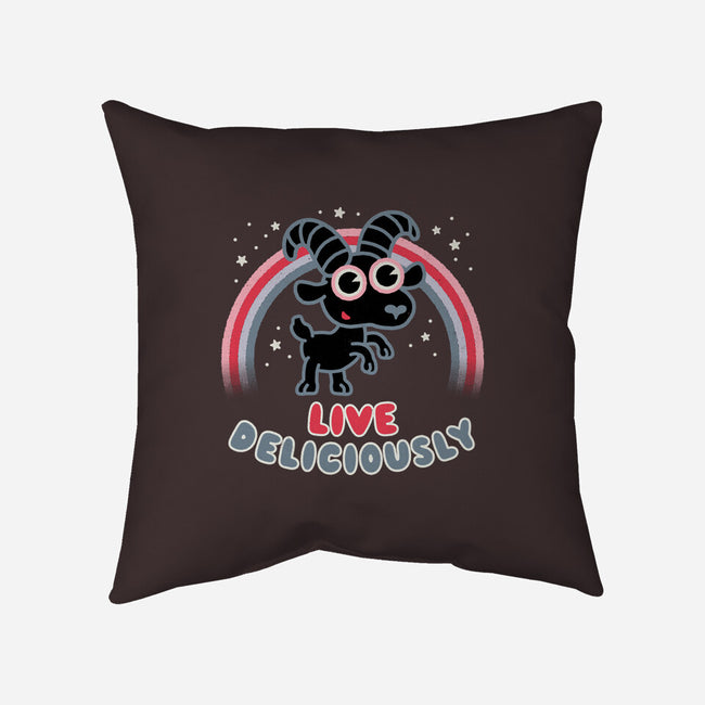 Live Deliciously Cute-none removable cover w insert throw pillow-Weird & Punderful