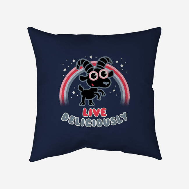 Live Deliciously Cute-none removable cover w insert throw pillow-Weird & Punderful