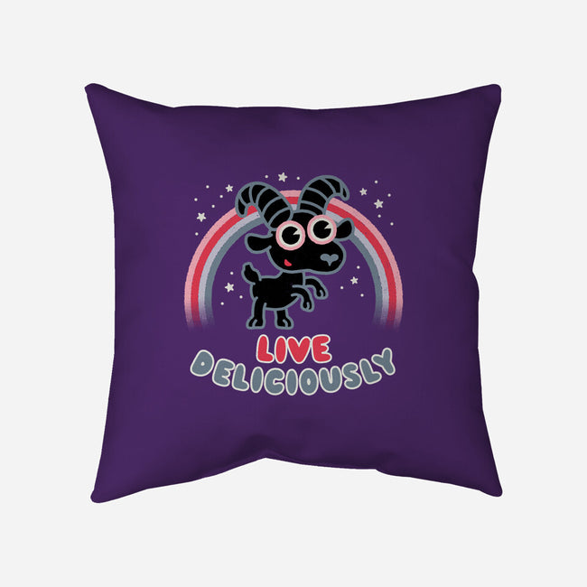 Live Deliciously Cute-none removable cover w insert throw pillow-Weird & Punderful