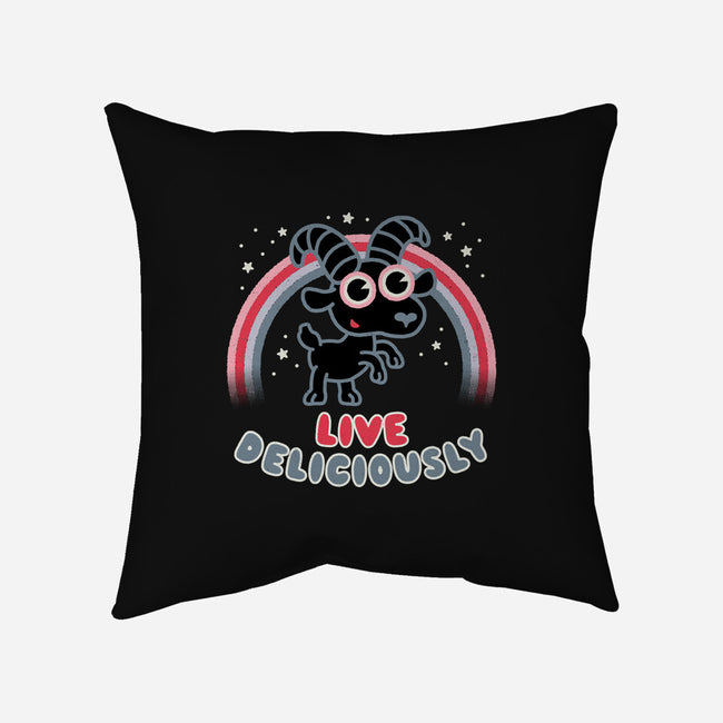 Live Deliciously Cute-none removable cover throw pillow-Weird & Punderful
