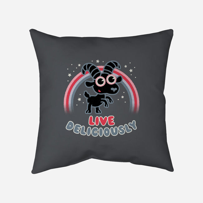 Live Deliciously Cute-none removable cover throw pillow-Weird & Punderful