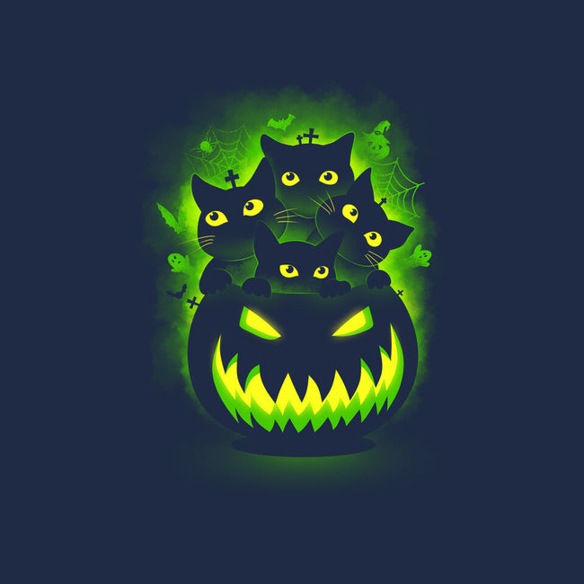 Spooky Pumpkin Cats-womens basic tee-erion_designs