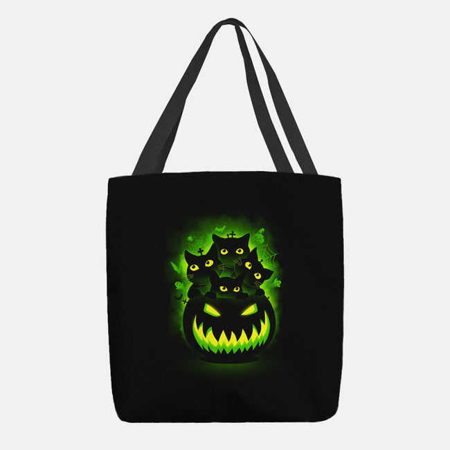 Spooky Pumpkin Cats-none basic tote bag-erion_designs