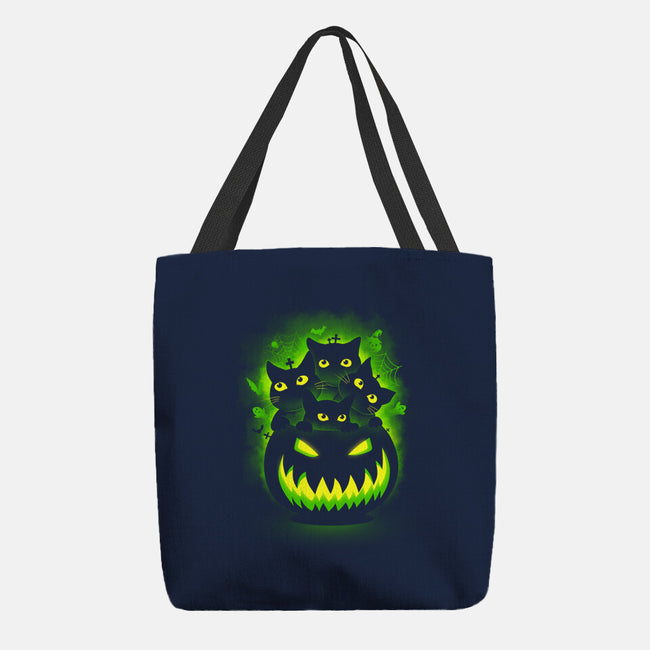 Spooky Pumpkin Cats-none basic tote bag-erion_designs