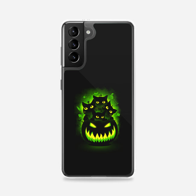 Spooky Pumpkin Cats-samsung snap phone case-erion_designs