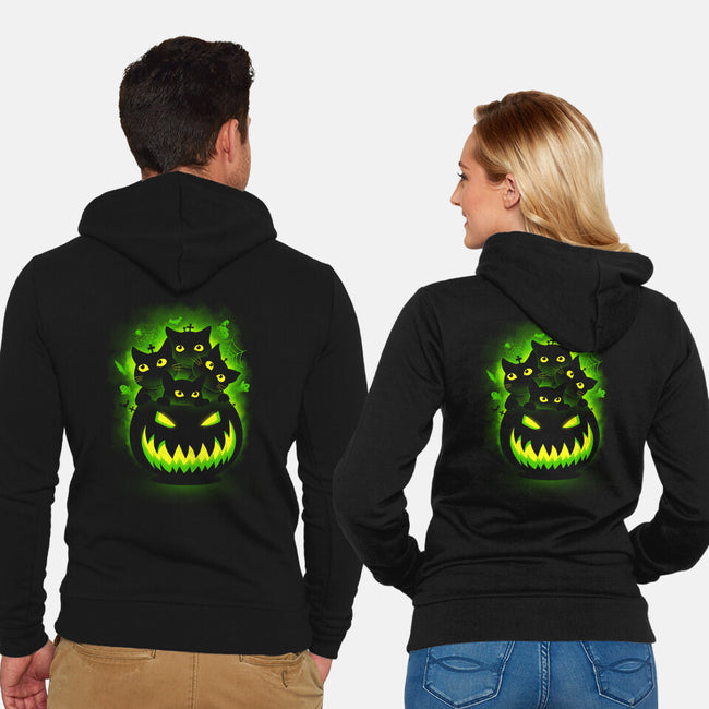 Spooky Pumpkin Cats-unisex zip-up sweatshirt-erion_designs