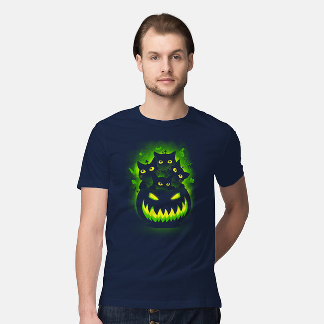 Spooky Pumpkin Cats-mens premium tee-erion_designs