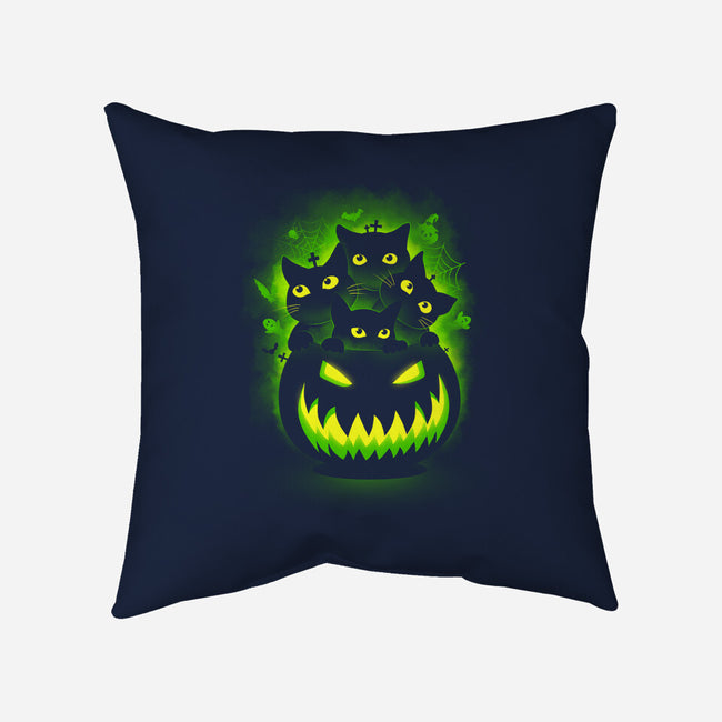 Spooky Pumpkin Cats-none removable cover w insert throw pillow-erion_designs