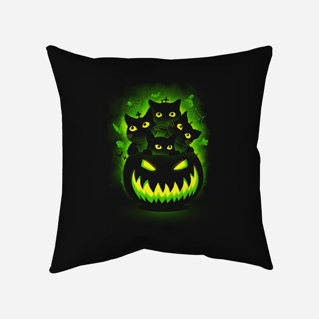 Spooky Pumpkin Cats-none removable cover throw pillow-erion_designs