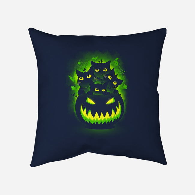 Spooky Pumpkin Cats-none removable cover throw pillow-erion_designs
