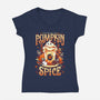 Ghostly Pumpkin Spice-womens v-neck tee-Snouleaf
