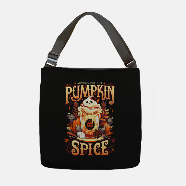 Ghostly Pumpkin Spice-none adjustable tote bag-Snouleaf